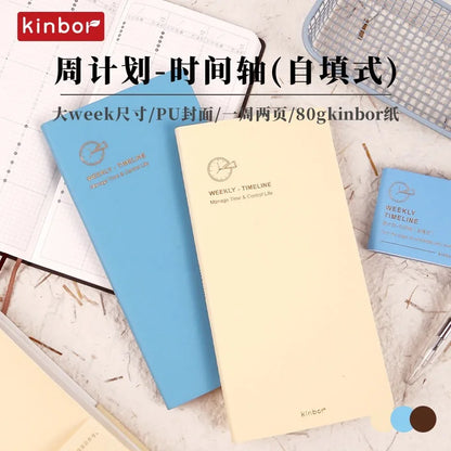 Kinbor Undated Weekly Planner – Portable Daily, Monthly & Schedule Journal Notebook