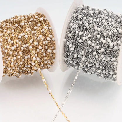 1M Stainless Steel Enamel Bead Chain – Colorful Dripping Oil DIY Chain for Necklaces, Bracelets & Jewelry Making