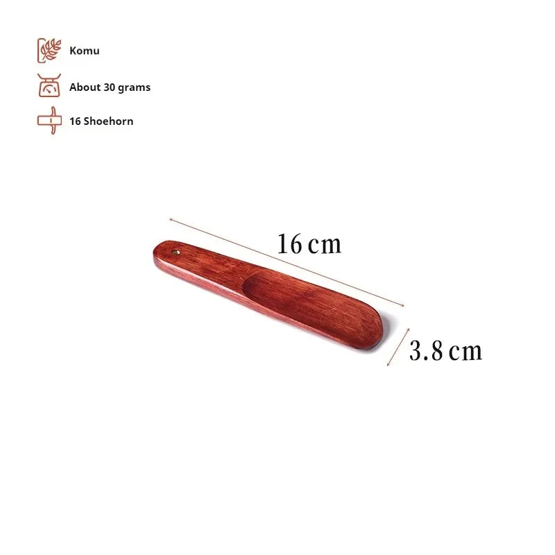 1PC Portable Wooden Shoehorn – Mini Short-Handled Solid Wood Shoe Spoon, 16/40cm Travel Shoe Dressing Aid & Footwear Accessory
