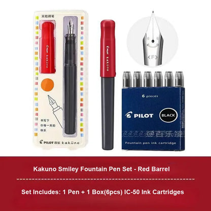 Pluma Estilográfica Pilot Kakuno – Bolígrafo de Escritura Antideslizante Fácil de Usar para Principiantes con Agarre Suave para Caligrafía, Diarios, Oficina y Colección de Papelería
