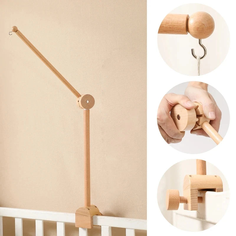 Móvil Musical para Cuna de Bebé Recién Nacido – Caja de Música con Sonajero Colgante Giratorio de Estilo Madera, Juguete Musical Relajante para Bebés de 0 a 12 Meses, Decoración para Cuna de Guardería y Regalo para Baby Shower