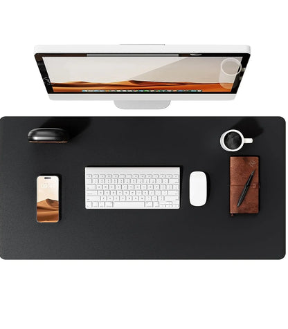 Alfombrilla de escritorio grande de cuero PU - Mouse Pad antideslizante y protector de escritorio para laptop, teclado, oficina y juegos
