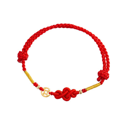 Pulsera de cuerda roja con nudo de la suerte – Pulsera de hilo ajustable hecha a mano para mujeres y hombres, regalo de joyería amuleto de la amistad