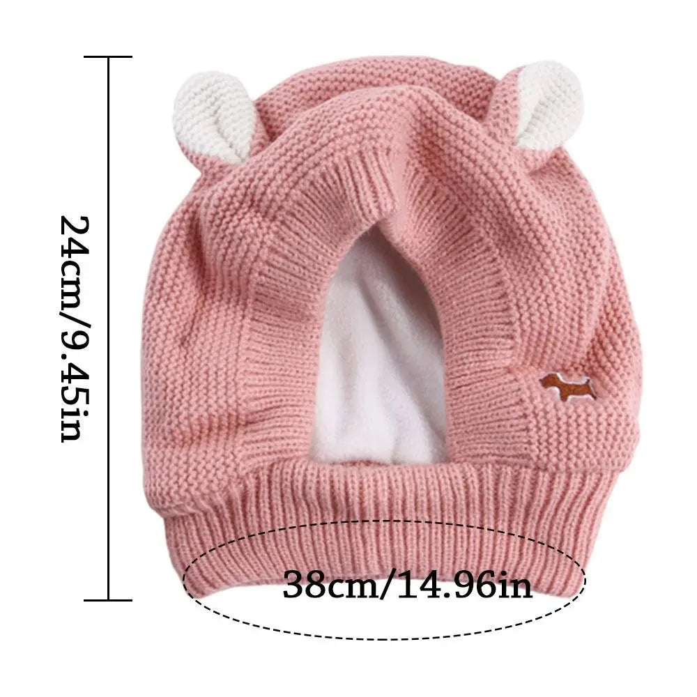 Quiet Dog Ear Muffs – Noise Protection & Warm Knitted Ear Covers for Medium & Large Dogs, Cozy Winter Anxiety Relief Hat