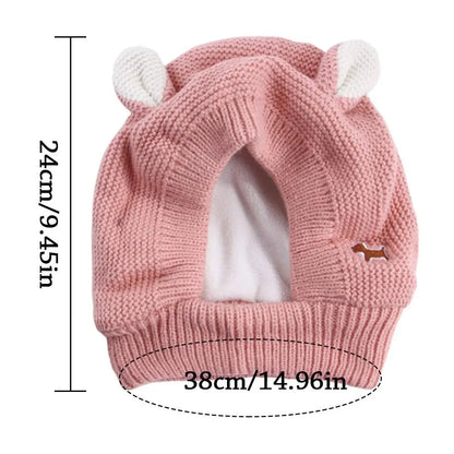 Quiet Dog Ear Muffs – Noise Protection & Warm Knitted Ear Covers for Medium & Large Dogs, Cozy Winter Anxiety Relief Hat
