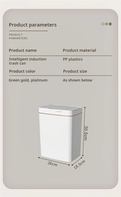15L Smart Automatic Trash Can – Touchless Sensor Garbage Bin with Smart Bagging System for Bathroom & Home