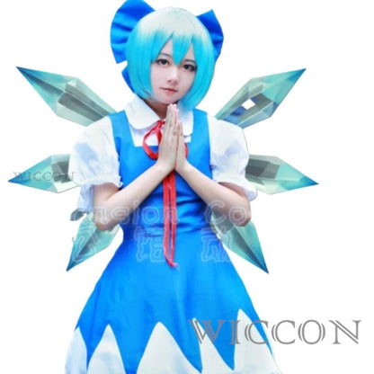 Touhou Project Cirno Cosplay Costume – The Embodiment of Scarlet Devil Outfit with Headwear