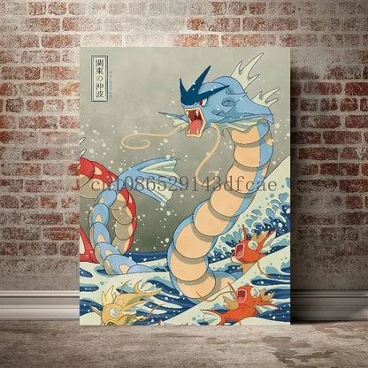 Pokémon Empoleon – Toile Murale – Affiche d'Anime Moderne pour Salon, Chambre, Salle de Jeux et Décoration Intérieure