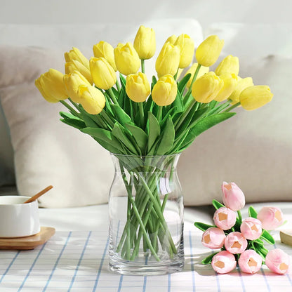 3/5/10/20pcs Real Touch Artificial Tulip Flowers – Realistic Faux Tulip Bouquet for Wedding Decor, Home Decoration, Floral Arrangements & DIY Projects