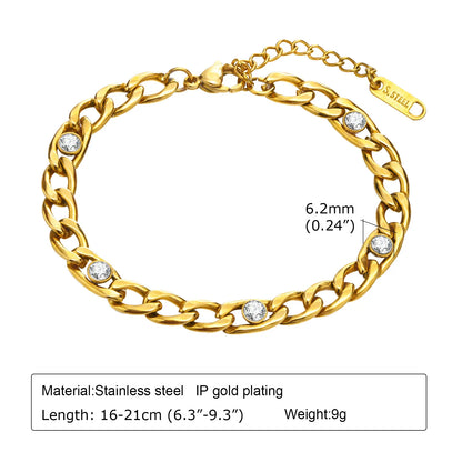 18K Gold Plated Stainless Steel Paperclip Chain Bracelet – Adjustable Twist Link Chunky Stackable Bracelet for Women