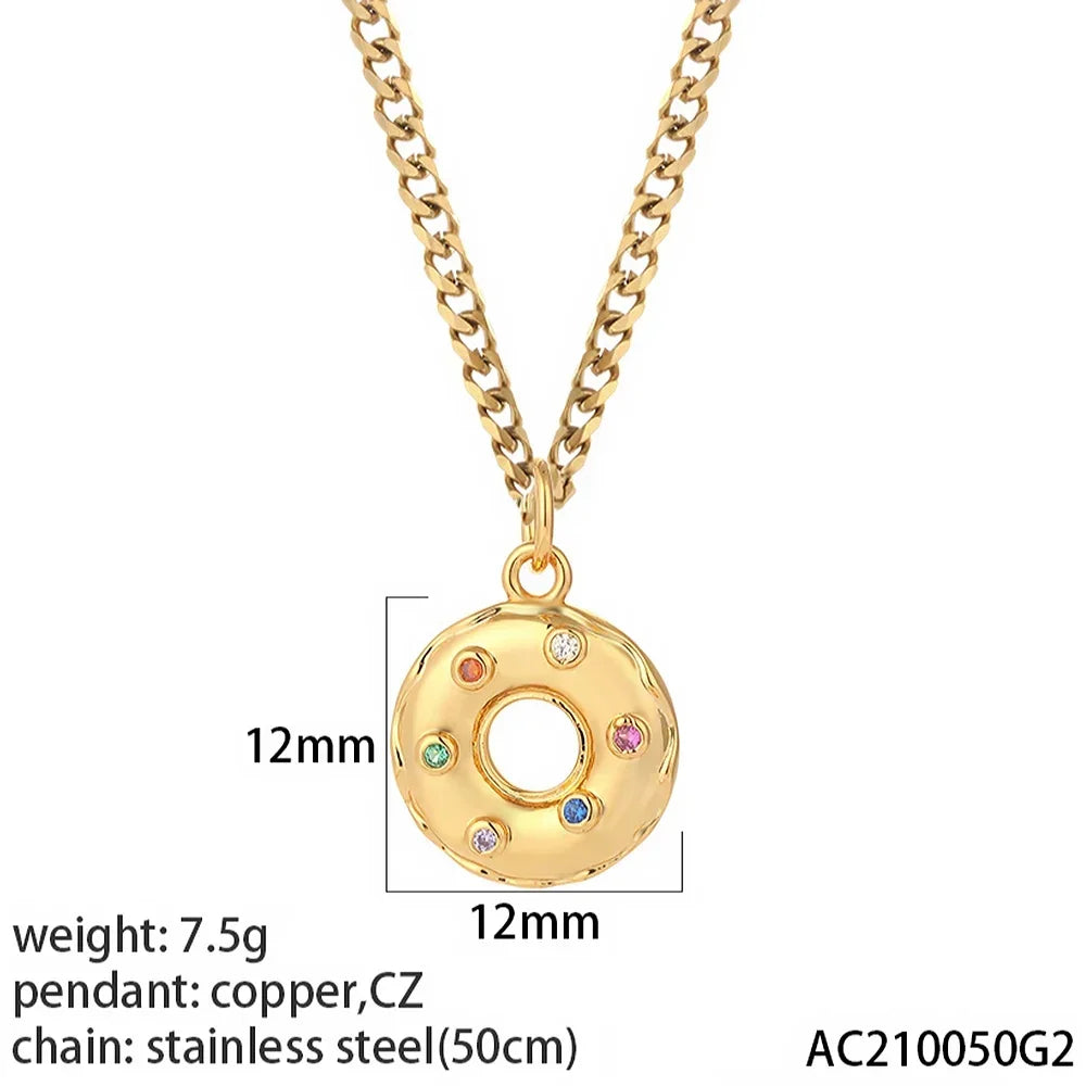 Collar de acero inoxidable largo con colgante de elefante, abeja, perro y sol, con ojo turco azul y corazón de mujer, color dorado
