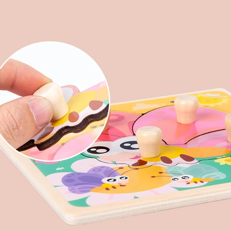 Jouet de puzzle en bois Montessori pour bébé – Jeu d'apprentissage éducatif pour les tout-petits de 1 à 3 ans, activité de développement cérébral d'association de formes pour enfants, cadeau d'anniversaire et jouet d'apprentissage précoce