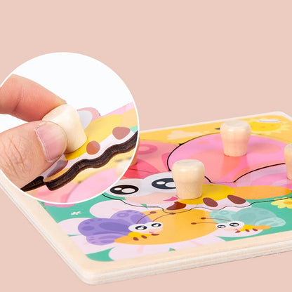Jouet de puzzle en bois Montessori pour bébé – Jeu d'apprentissage éducatif pour les tout-petits de 1 à 3 ans, activité de développement cérébral d'association de formes pour enfants, cadeau d'anniversaire et jouet d'apprentissage précoce