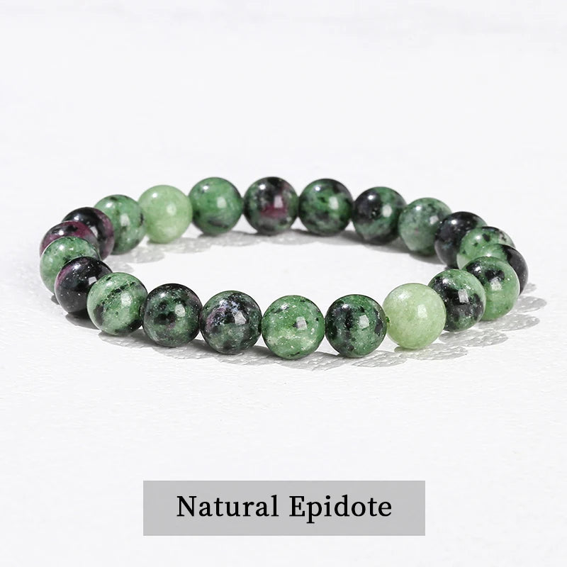 Natural Stone Beaded Bracelet – Obsidian, Fluorite, Quartz & Jasper Crystal Stretch Bracelet for Men & Women | Yoga Healing Jewelry