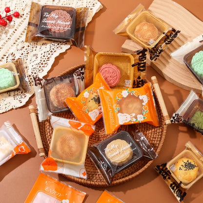 LBSISI Life 100 bolsas para galletas de luna – Bolsas de plástico transparentes para empaques de regalo caseros para festivales, galletas y crujientes de yema de huevo