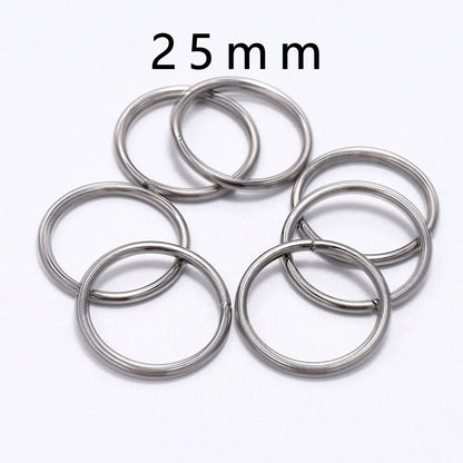 30 à 200 Anneaux de jonction fendus en acier inoxydable (3 à 25 mm) – Connecteurs à boucle ouverte pour la fabrication de bijoux, bracelets, colliers et loisirs créatifs