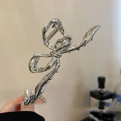 Elegant Geometric Bow Hair Claw Clip for Women – Vintage Large Metal Hair Clip Barrette Hair Accessory