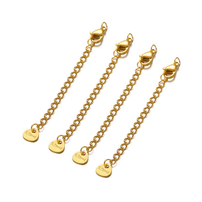 10 chaînes d'extension en acier inoxydable avec fermoirs mousquetons – Rallonges pour colliers et bracelets DIY