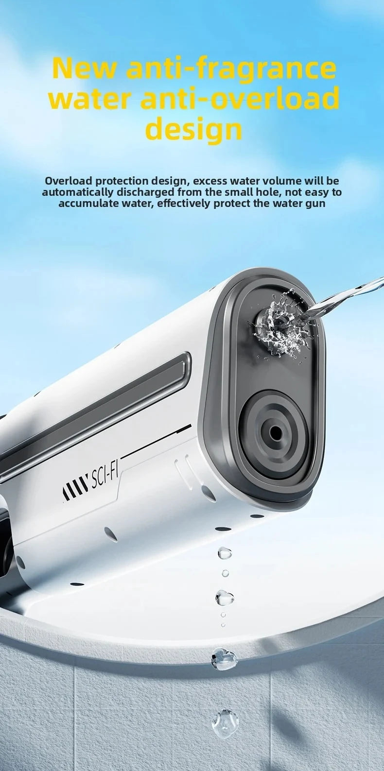 Pistolet à Eau Électrique pour Adultes – Puissant Lanceur d'Eau Automatique avec Grand Réservoir d'Eau pour Piscine d'Été, Plage et Jeux Aquatiques Extérieurs
