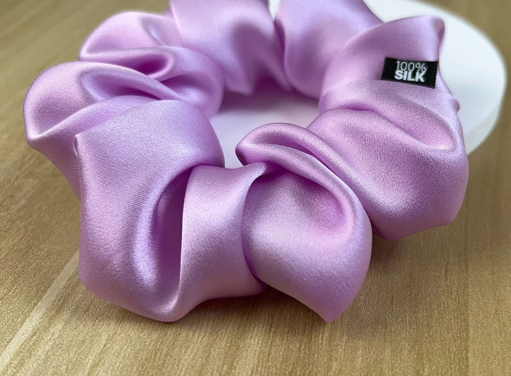Goma para el pelo 100% seda Mulberry – 19 Momme, elástico grande para mujeres y niñas | Accesorio de lujo de seda para coleta