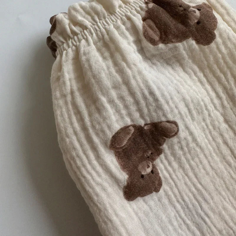 Pantalones de Bebé de Algodón Orgánico – Pantalones Suaves de Muselina Estampados para Recién Nacidos y Niños Pequeños, Parte de Abajo Informal y Adorable para Usar en Primavera, Verano, Otoño e Invierno