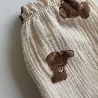 Pantalones de Bebé de Algodón Orgánico – Pantalones Suaves de Muselina Estampados para Recién Nacidos y Niños Pequeños, Parte de Abajo Informal y Adorable para Usar en Primavera, Verano, Otoño e Invierno