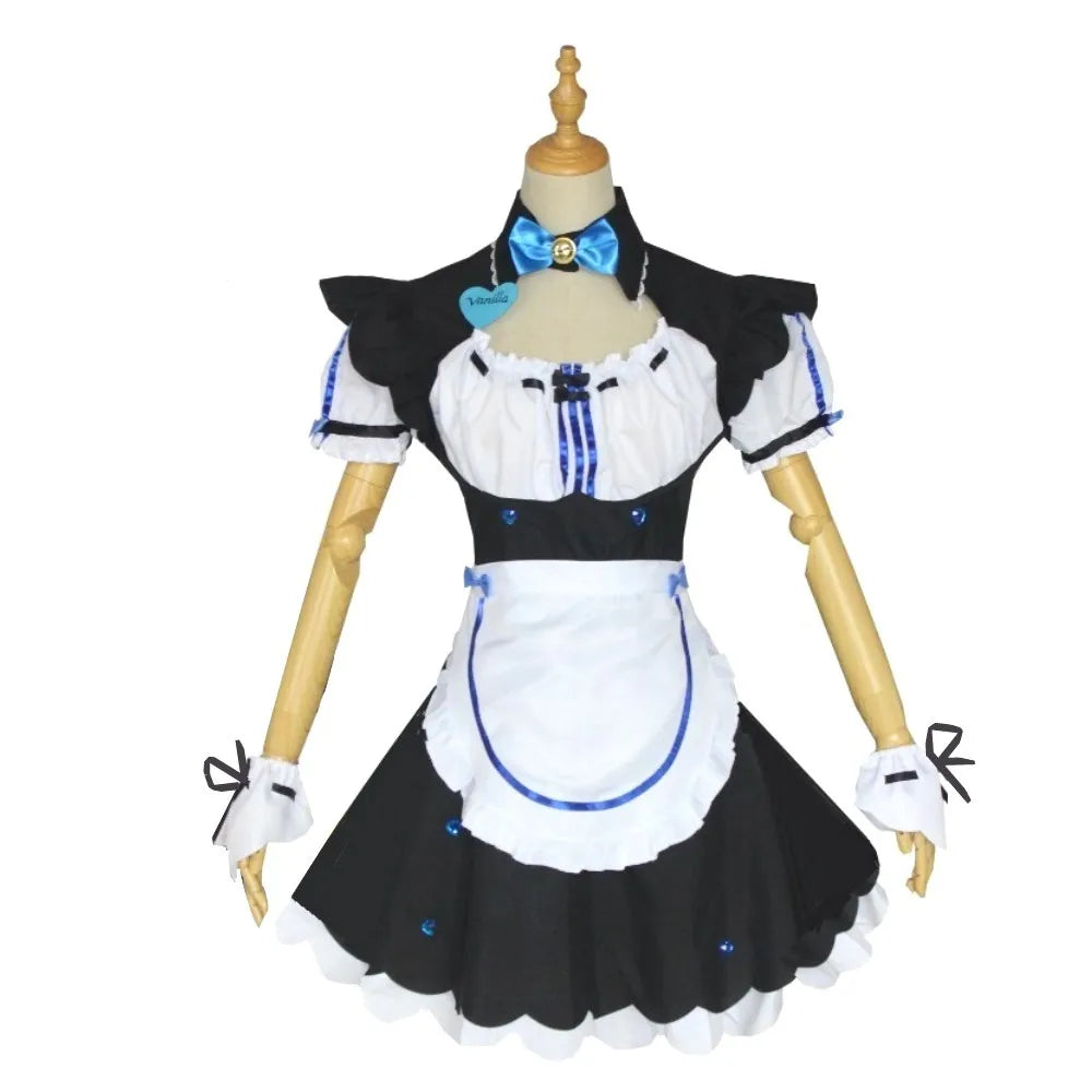 Chocola & Vanilla Maid Cosplay Costumes – Anime Catgirl Uniform Set (Halloween & Comic Exhibition Outfit)