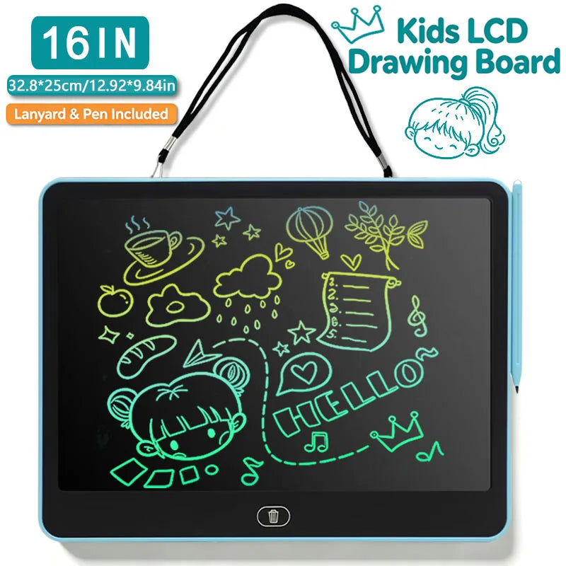 8/11/13/16-Inch LCD Writing Tablet for Kids – Reusable Handwriting Pad, Drawing & Painting Board, Educational Learning Toy for Boys and Girls