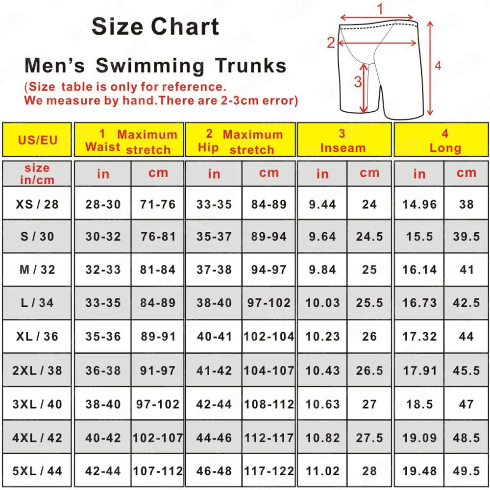 Men's Swim Jammers – Quick-Dry Elastic Swimming Trunks for Beach, Surfing, Diving & Athletic Training