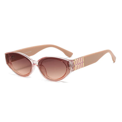 Luxury Glamour Sunglasses Men Women Oval UV400 Minimalist Fashion Brand Unisex Stylish Shades Sun Glasses