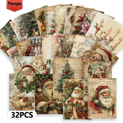 32PCS Vintage Christmas Postcards – Collectible Holiday Greeting Cards for Birthday, Anniversary, Gift Giving & Mailing