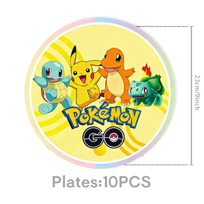 Pokémon Birthday Party Supplies Set – Paper Plates, Cups, Napkins, Tablecloth, Gift Bag Fillers & Guest Favors for Pikachu Party & Baby Shower