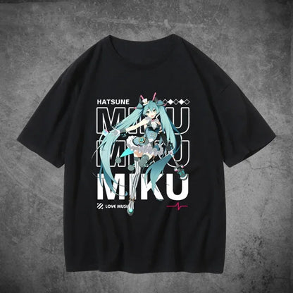 Hatsune Miku Y2K Women’s T-Shirt – 2025 Casual Printed Streetwear Top (Various Sizes)
