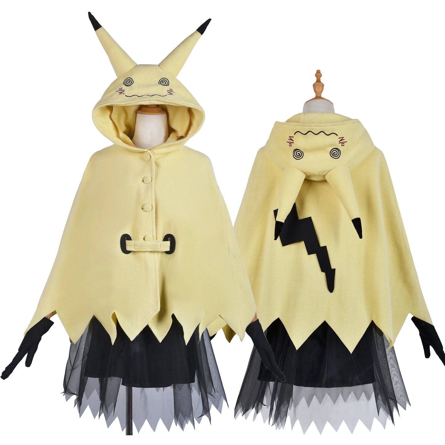 Mimikyu Anime Cosplay Costume – Women’s Dress-Up Outfit for Halloween, Comic-Con & Carnival (Complete Coser Prop Set, Adult Size)