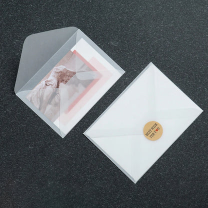 Lot de 50 enveloppes vierges translucides pour invitations, cartes postales, cartes de mariage, courriers professionnels et cartes cadeaux
