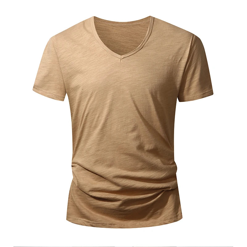 Camiseta 100% algodón para hombre – Suave, manga corta casual, transpirable, top de verano en blanco y negro para uso diario