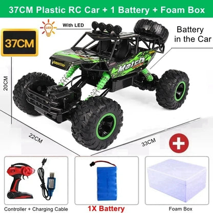 Oike Coche teledirigido 4x4 todoterreno 4WD RC Rock Crawler, coche RC de carreras y drifting todoterreno para niños y adultos