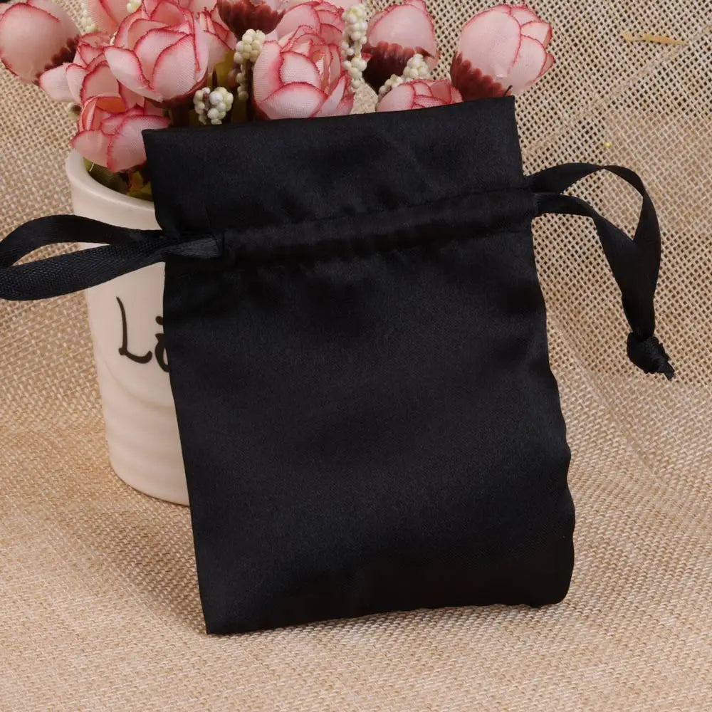 10/25/50PCS Bolsas de Regalo de Seda Satinada con Cordón para Joyas – Bolsitas de Lujo para Bodas, Fiestas, Dulces, Joyas y Empaque de Regalo