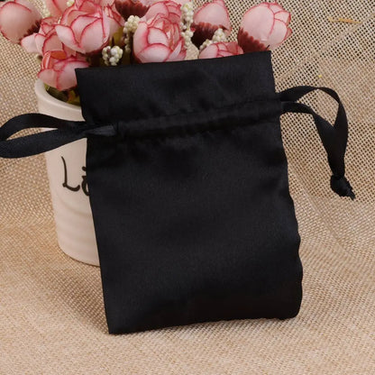 10/25/50PCS Bolsas de Regalo de Seda Satinada con Cordón para Joyas – Bolsitas de Lujo para Bodas, Fiestas, Dulces, Joyas y Empaque de Regalo