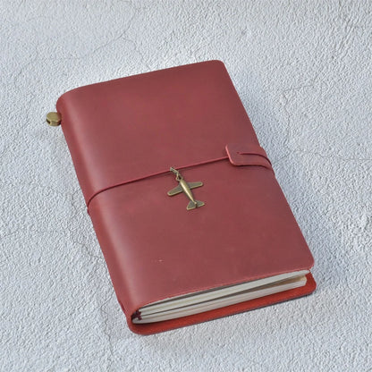 Genuine Leather Refillable Travel Journal – Handmade Retro Diary, Sketchbook & Notebook