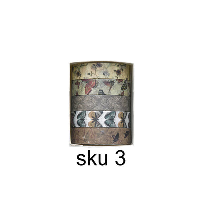 5 Rolls Romantic Flower Washi Tape Set – Cute Floral Decorative Tape for Journaling, Scrapbooking, Diary & Student DIY Crafts