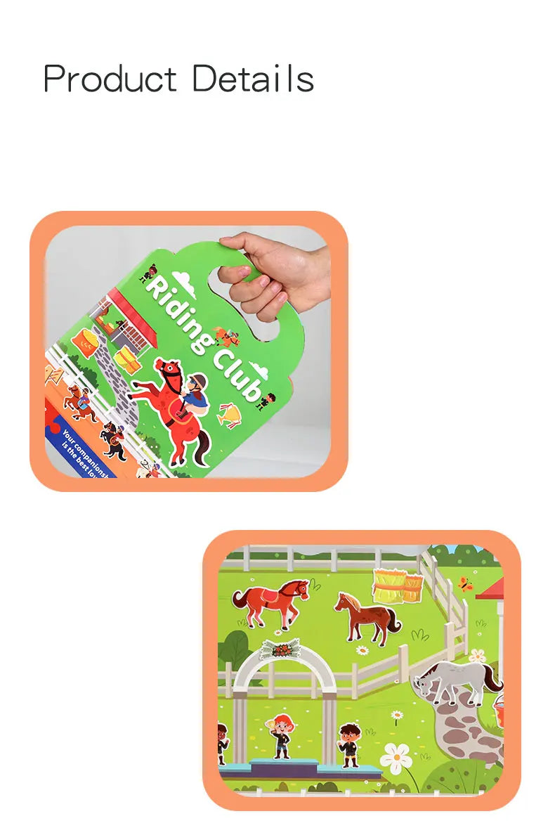 Libro de pegatinas DIY para niños – Libro de actividades de pegatinas de escenas de burbujas reutilizables, juguete portátil y silencioso, manualidades creativas de aprendizaje de pegatinas de gelatina para niños