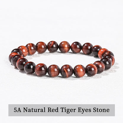 Pulsera de Cuentas de Piedra Natural – Pulsera de Gemas de Amatista, Ojo de Tigre, Cuarzo Cristal y Ágata para Mujeres y Hombres, Regalo de Joyería de Energía Reiki