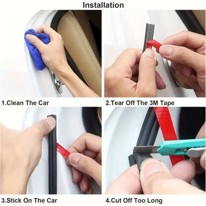 SEAMETAL Burlete para Puertas de Coche en Forma de B – Tira de Sellado Universal de Goma Insonorizante e Impermeable para Puertas, Ventanas y Maletero de Coche (4M–25M)