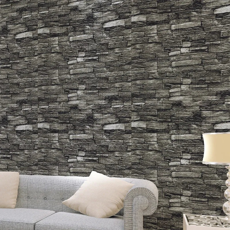 Papel tapiz de ladrillo de espuma 3D autoadhesivo – Paneles de pared impermeables despegables y pegables (70 × 1000 cm)