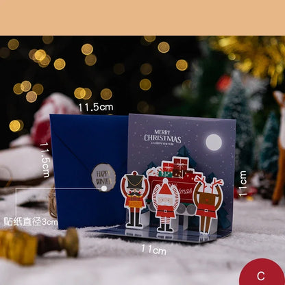 3D Folding Christmas Greeting Card – Merry Christmas & Happy New Year Gift Card for Xmas Party, Navidad & Holiday Decor