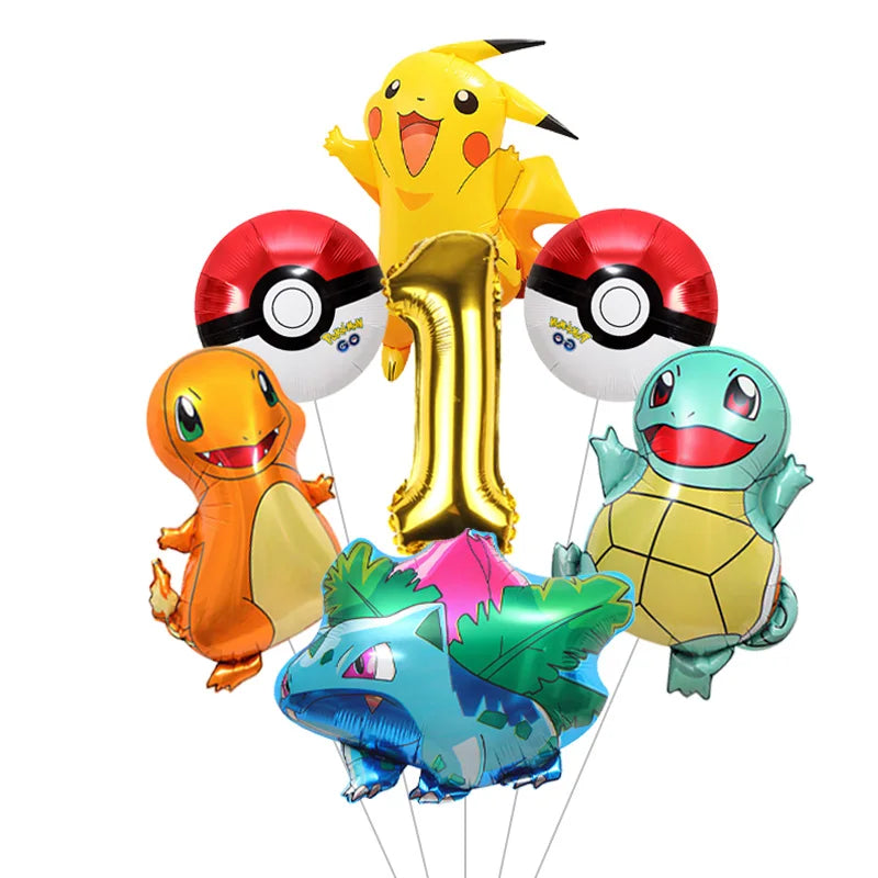 Cartoon Pikachu Shaped Foil Balloons – Aluminum Film Balloons for Indoor & Outdoor Party Decorations