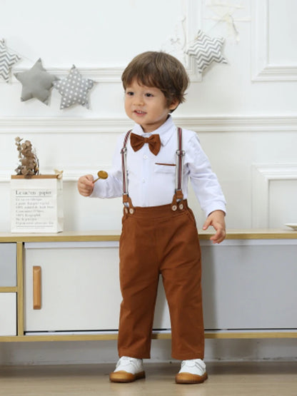 Baby Boy Gentleman Formal Outfit Set – Solid Romper with Matching Hat, Cotton First Birthday Costume for Infants & Toddlers 0-24 Months