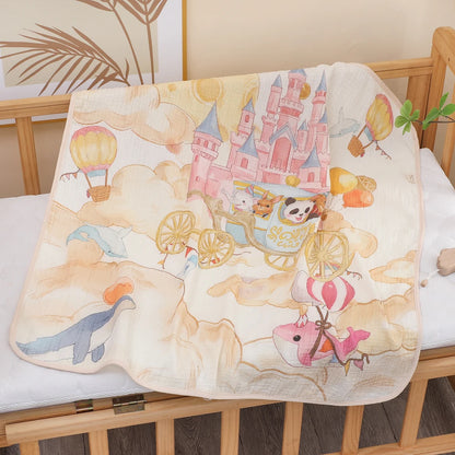 Toalla de baño y manta de gasa de algodón para recién nacidos – Muselina suave y absorbente Clase A para bebés y niños pequeños