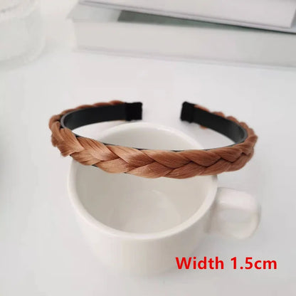 Diadema Bohemio Trenzado Sintético para Mujer Banda de Pelo Elástica para Fiestas y Cosplay